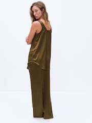 The Set Satin Tank Top and Wide Leg Trousers Co-ord - 12şəkildən 7 şəkil