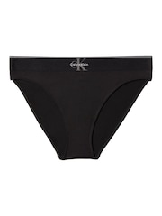 Calvin Klein Black High Waist Graphic Monogram Microfibre Stretch Bikini Briefs - Image 4 of 4