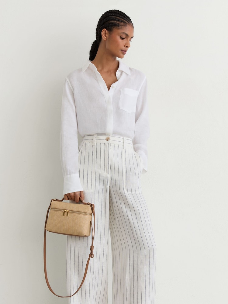 Reiss Natural Ines Raffia-Effect Vanity Crossbody Bag - Image 1 of 7 Reiss Natural Ines Raffia-Effect Vanity Crossbody Bag - Image 1 of 7
