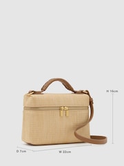 Reiss Natural Ines Raffia-Effect Vanity Crossbody Bag - Image 3 of 7