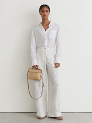 Reiss Natural Ines Raffia-Effect Vanity Crossbody Bag - Image 4 of 7