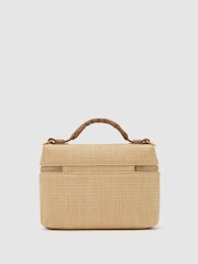 Reiss Natural Ines Raffia-Effect Vanity Crossbody Bag - Image 6 of 7