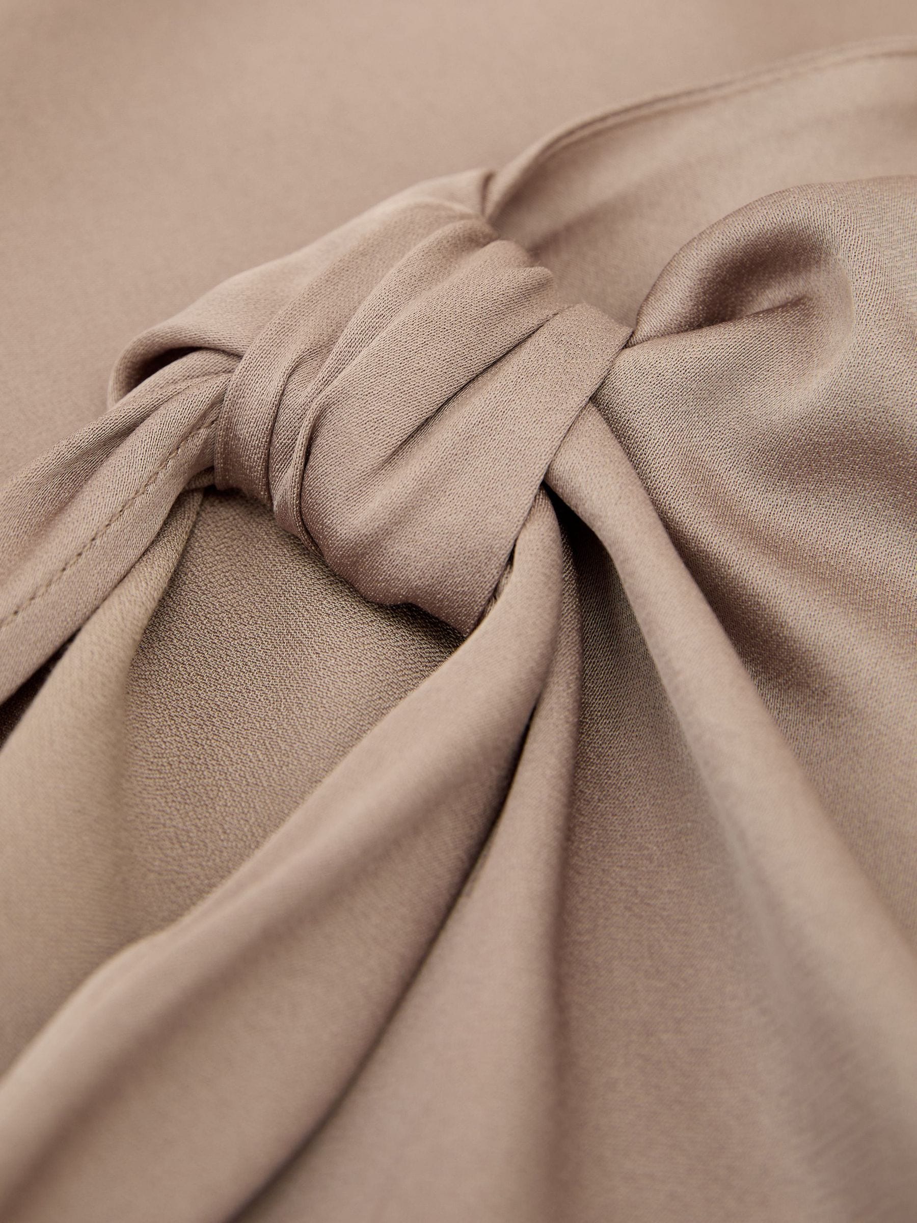 Buy Reiss Champagne Neutral Kezia Satin Draped One-Shoulder Top