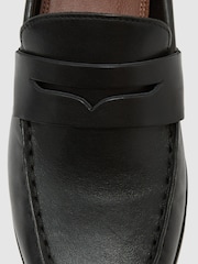 Reiss Black Kallie Leather and Suede Penny Loafers - Image 5 of 5