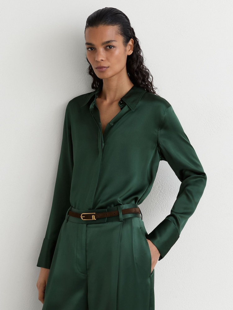 Reiss Ameira Silk-Σατέν Concealed-Placket Πουκάμισα - Εικόνα 1 από 7