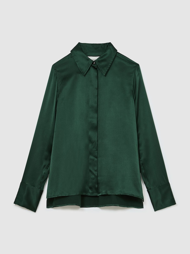 Reiss Ameira Silk-Σατέν Concealed-Placket Πουκάμισα - Εικόνα 2 από 7