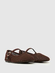 Schuh Brown Loveable Woven Ballerina Shoes - Image 2 of 4