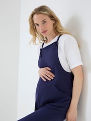 JoJo Maman Bébé Navy Blue Jersey Maternity Dungarees - Image 4 of 6