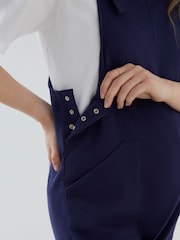 JoJo Maman Bébé Navy Blue Jersey Maternity Dungarees - Image 5 of 6