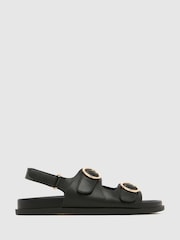 Schuh Black Twist Footbed Sandals - Image 1 of 4