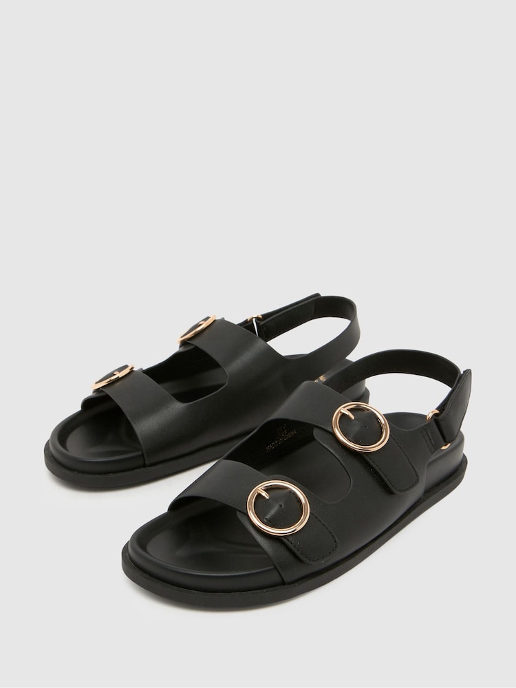 Schuh Black Twist Footbed Sandals - Image 2 of 4