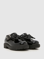 Schuh Black Loz Patent Bow T Bar Shoes - Image 2 of 4