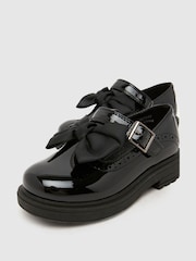 Schuh Black Loz Patent Bow T Bar Shoes - Image 3 of 4