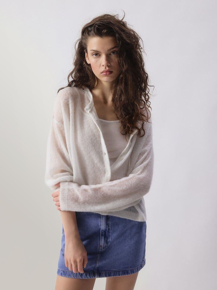 American Vintage Cream Bodyrow Cardigan - Image 1 of 6