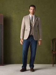 Neutral Wool Blend Donegal Textured Waistcoat - Image 2 of 4