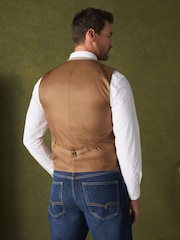 Neutral Wool Blend Donegal Textured Waistcoat - Image 3 of 4
