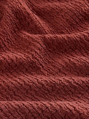 Rust Textured Jersey V-Neck Dress - Image 6 of 7