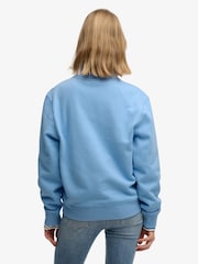Superdry Blue Essential Logo Embroidered Half Zip Jumper - Image 2 of 6