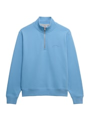 Superdry Blue Essential Logo Embroidered Half Zip Jumper - Image 6 of 6