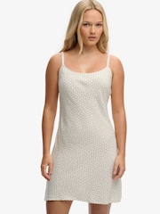 Superdry White Printed Cami Mini Dress - Image 1 of 7