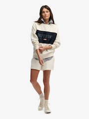 Superdry White Athletic Essentials Flag Embroidered Sweatshirt - Image 4 of 6