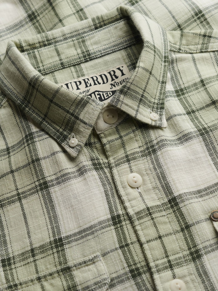 Superdry Green The Merchant Store - Lite Check Shirt - Image 6 of 6 Superdry Green The Merchant Store - Lite Check Shirt - Image 6 of 6