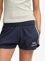 Superdry Blue Athletic Essentials Waffle Retro Shorts - Image 6 of 6