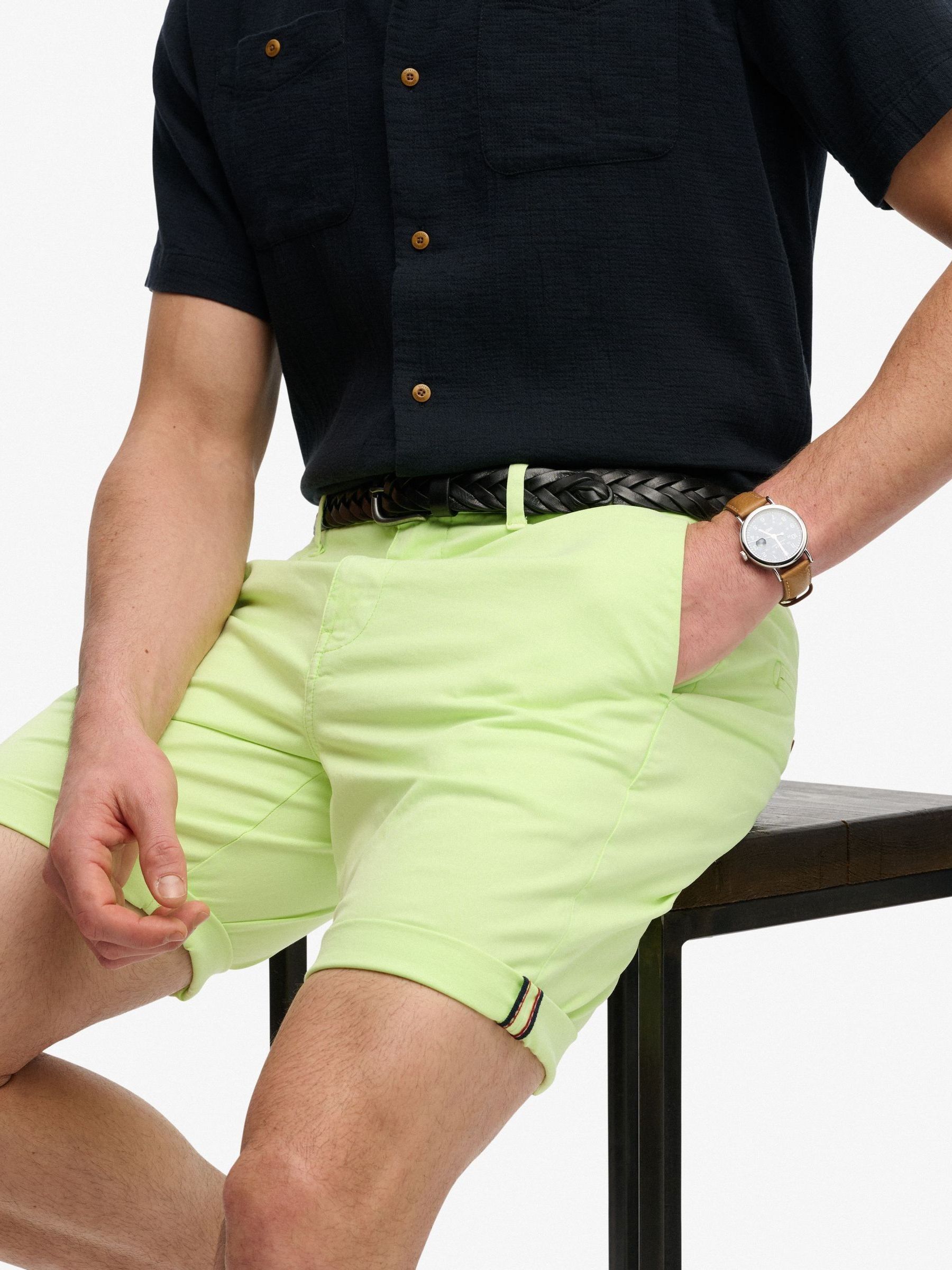 Superdry Green Chino Shorts Premium Regular - Image 2