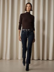 Chocolate Brown Roll Neck Long Sleeve Top - Image 2 of 5