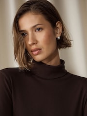 Chocolate Brown Roll Neck Long Sleeve Top - Image 5 of 5
