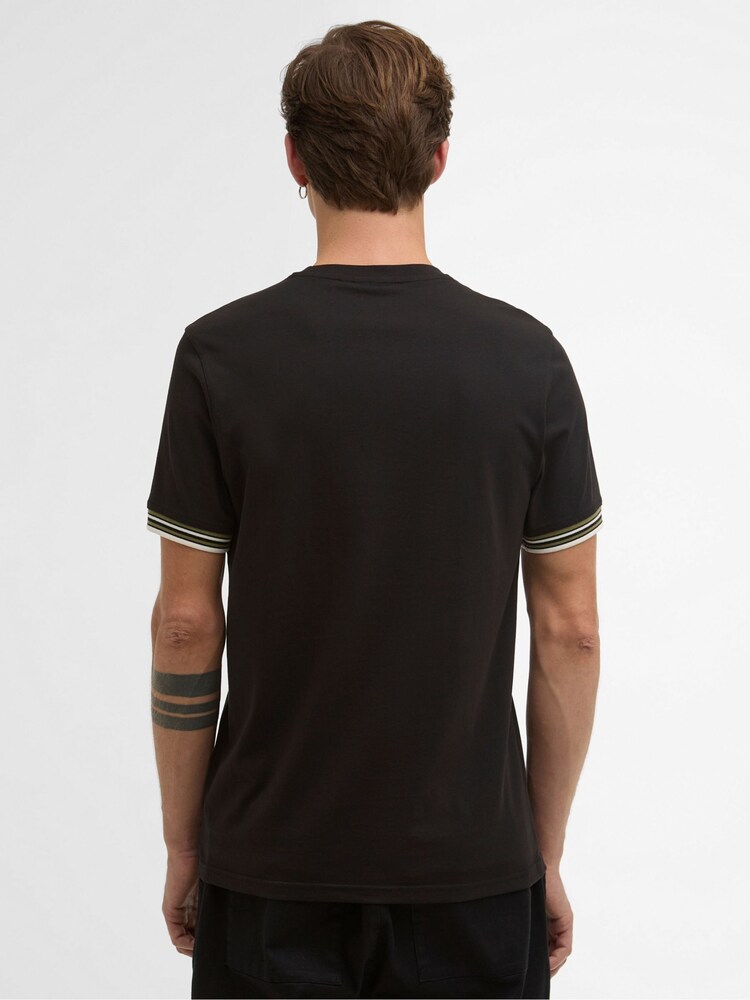 Barbour® International Black Burnwood Tipped Cuff T-Shirt - Image 2 of 5