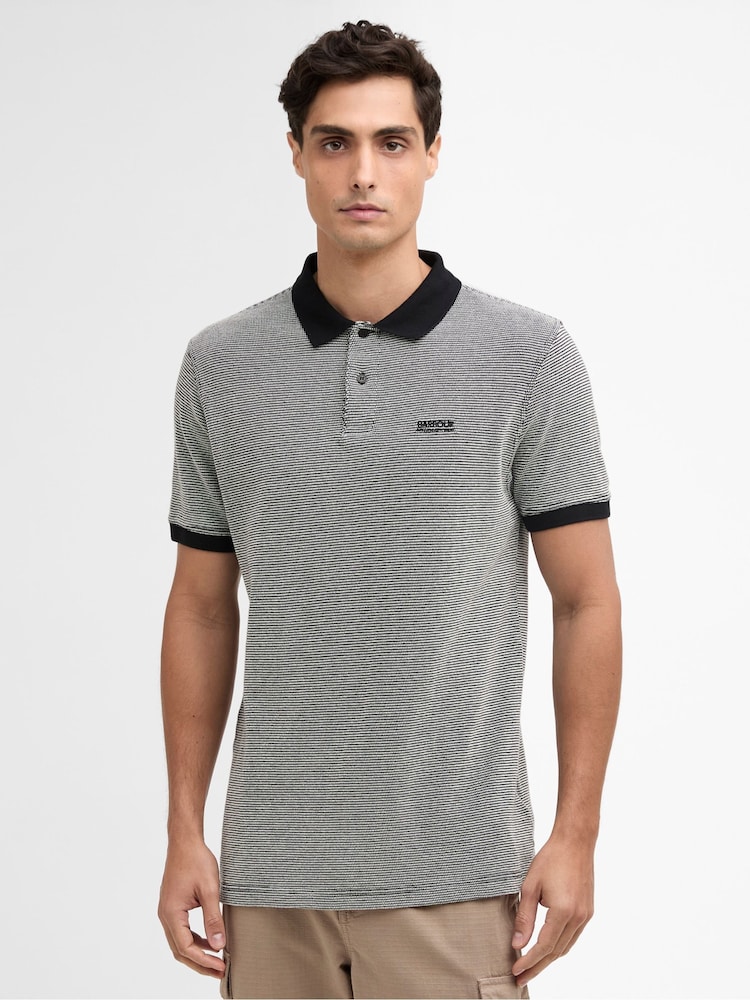 Barbour® International Grey Halls Textured Polo Shirt - Image 1 of 5 Barbour® International Grey Halls Textured Polo Shirt - Image 1 of 5