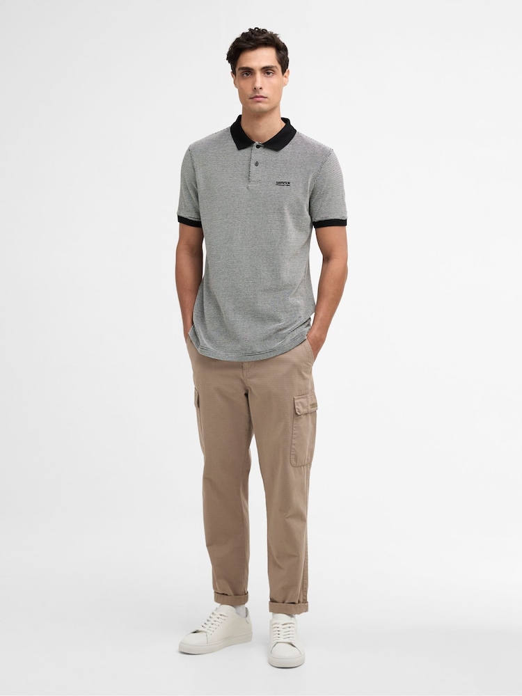 Barbour® International Grey Halls Textured Polo Shirt - Image 2 of 5 Barbour® International Grey Halls Textured Polo Shirt - Image 2 of 5
