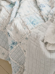 Shabby Chic by Rachel Ashwell® Blue Floral Print Ruffled Patchwork Bedspread - Image 3 of 4