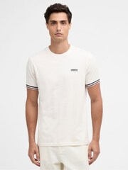Barbour® International White Burnwood Tipped Cuff T-Shirt - Image 1 of 6