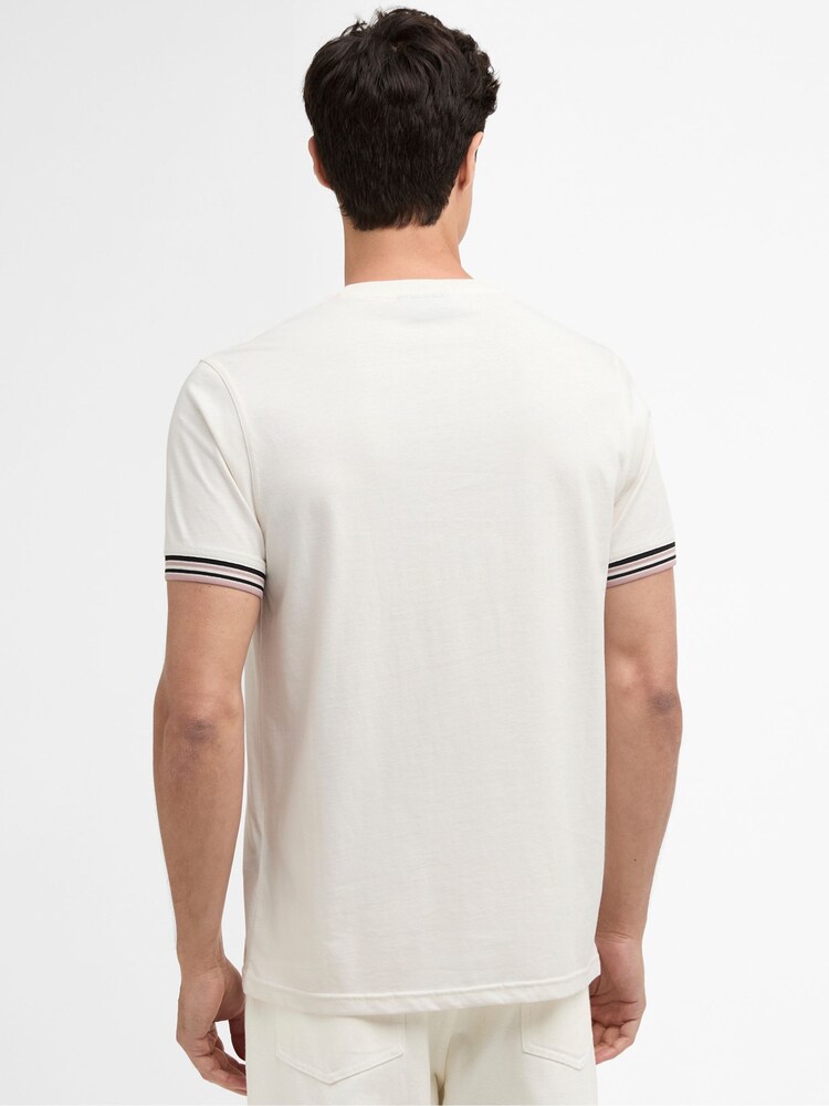 Barbour® International White Burnwood Tipped Cuff T-Shirt - Image 2 of 6