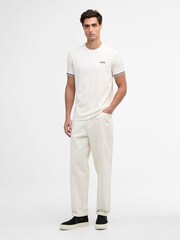 Barbour® International White Burnwood Tipped Cuff T-Shirt - Image 3 of 6