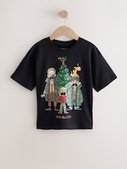 Black Home Alone Short Sleeve Christmas T-Shirt (3-16yrs) - Image 1 of 4