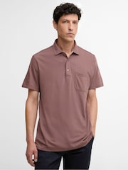 Barbour® Pink Steventon Linen Blend Tailored Fit Polo Shirt - Image 1 of 6