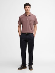 Barbour® Pink Steventon Linen Blend Tailored Fit Polo Shirt - Image 3 of 6