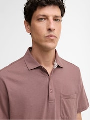 Barbour® Pink Steventon Linen Blend Tailored Fit Polo Shirt - Image 4 of 6