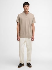 Barbour® Natural Steventon Linen Blend Tailored Fit Polo Shirt - Image 2 of 5