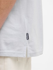 Barbour Blue Steventon Linen Blend Tailored Fit Polo Shirt - Image 5 of 6