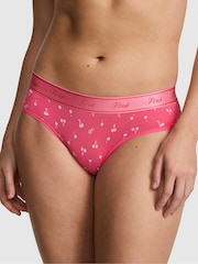 Victoria's Secret PINK Love Me Pink Cherry Print Hipster Cotton Logo Knickers - Image 1 of 2