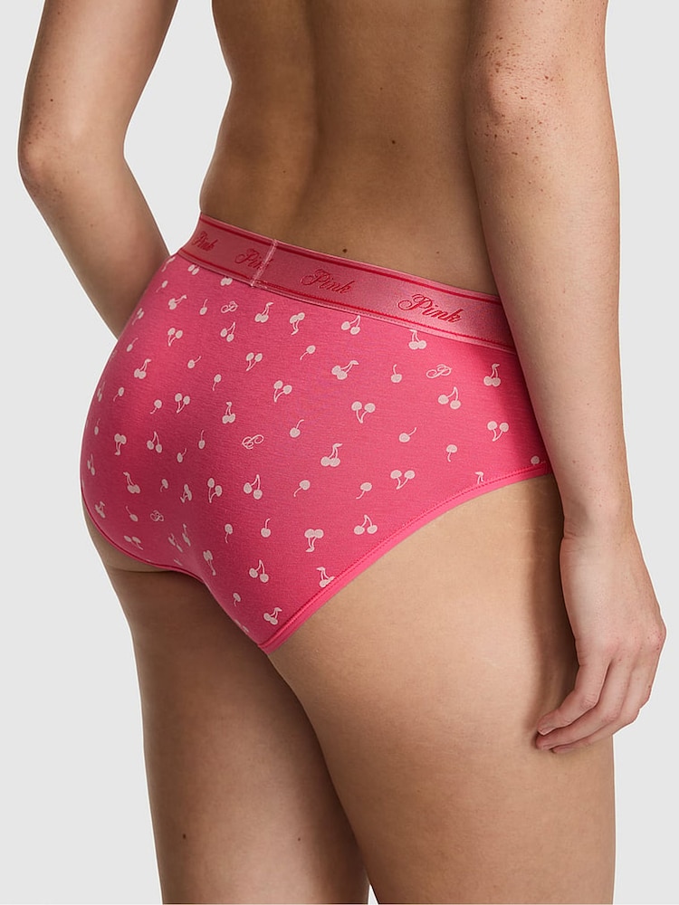 Victoria's Secret PINK Love Me Pink Cherry Print Hipster Cotton Logo Knickers - Image 2 of 2 Victoria's Secret PINK Love Me Pink Cherry Print Hipster Cotton Logo Knickers - Image 2 of 2