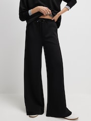 River Island Black Premium Swash Wide Leg Joggers - Image 3 of 4