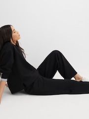 River Island Black Premium Swash Wide Leg Joggers - Image 4 of 4