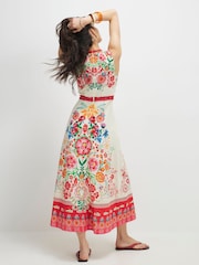 River Island Cream Floral Print Cut Out Maxi Dress - Image 2 of 4