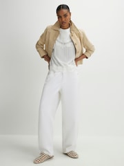 River Island White Short Sleeve Lace Front T-Shirt - Image 2 of 4