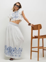 River Island Embroidered Sea Life Maxi Skirt - 圖片 1，共 4